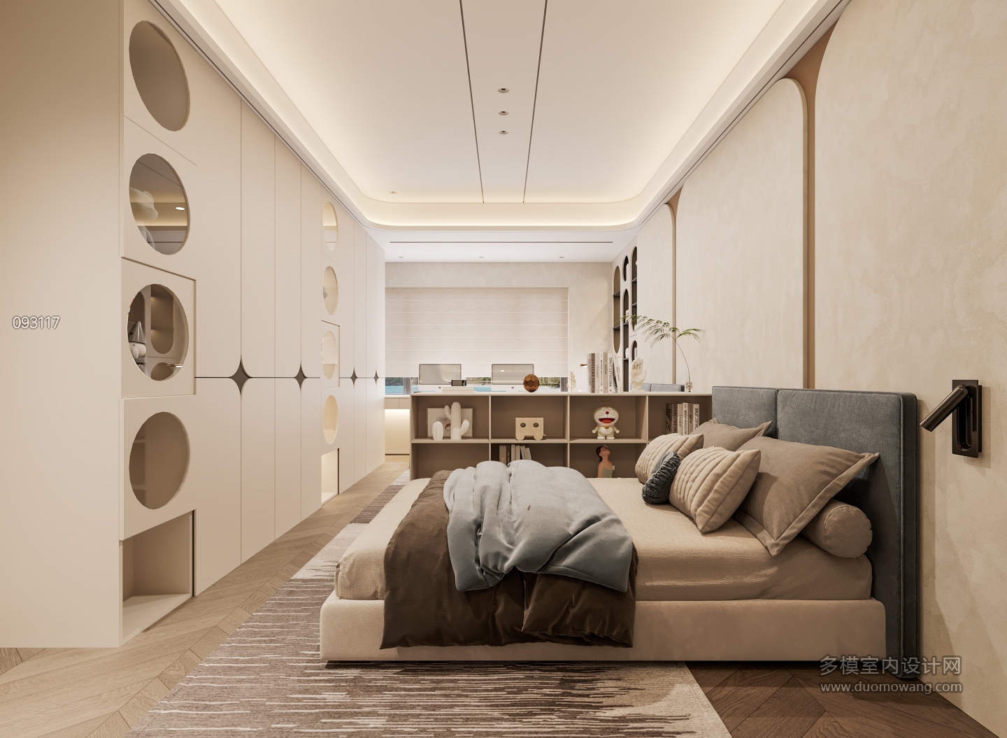 现代双床房特写