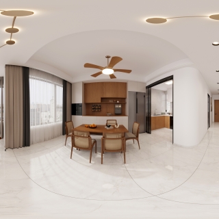 新中式1楼客厅全景