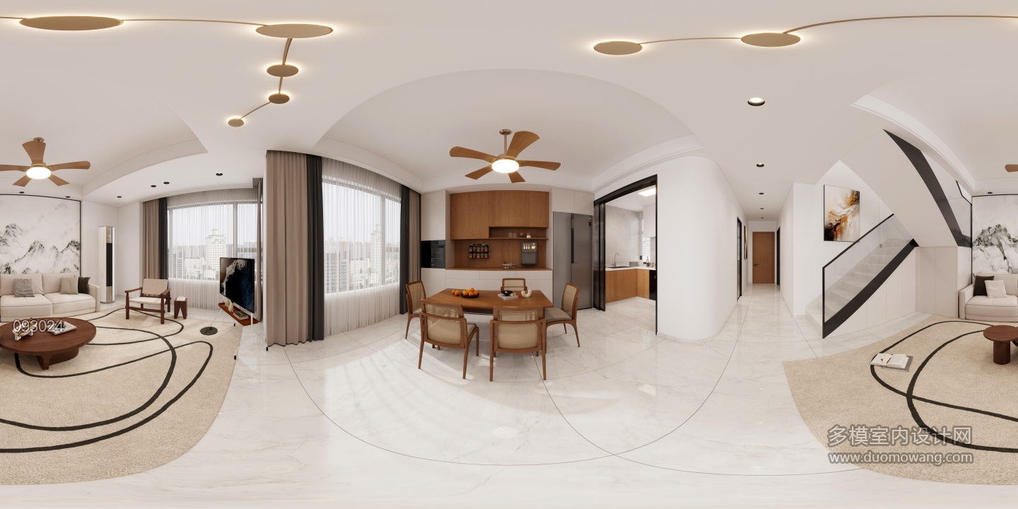 新中式1楼客厅全景