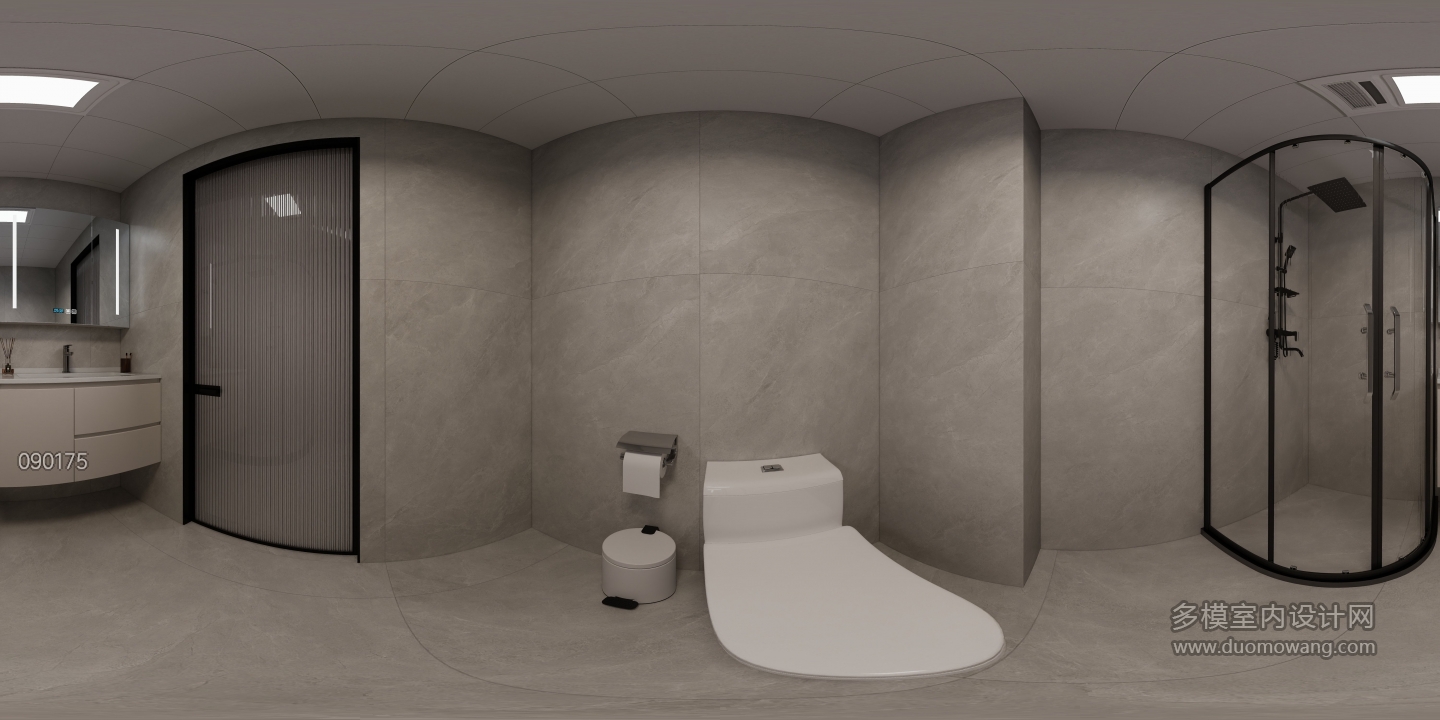 现代黑白回卫生间