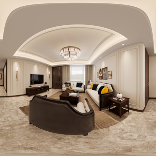 现代美式客餐厅全景G