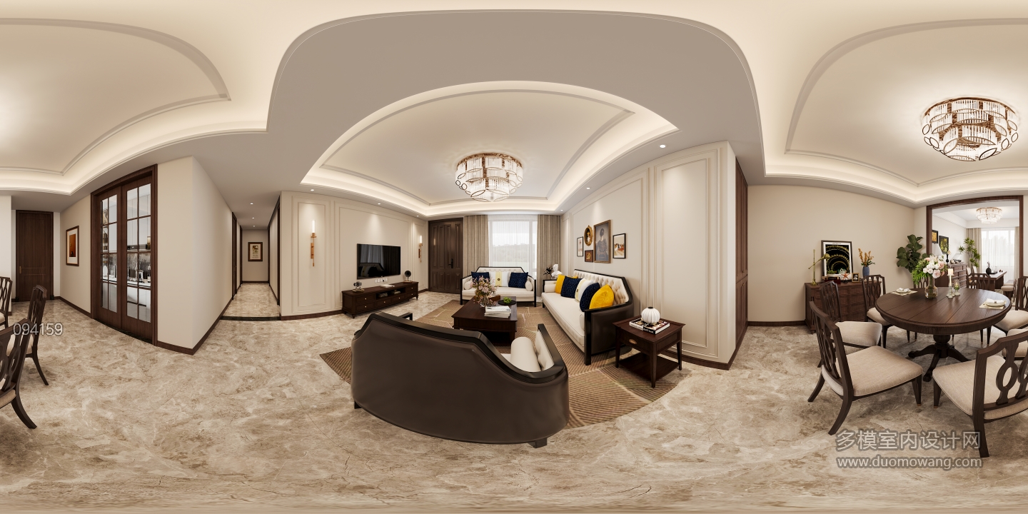 现代美式客餐厅全景G