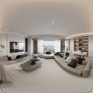 现代客餐厅全景