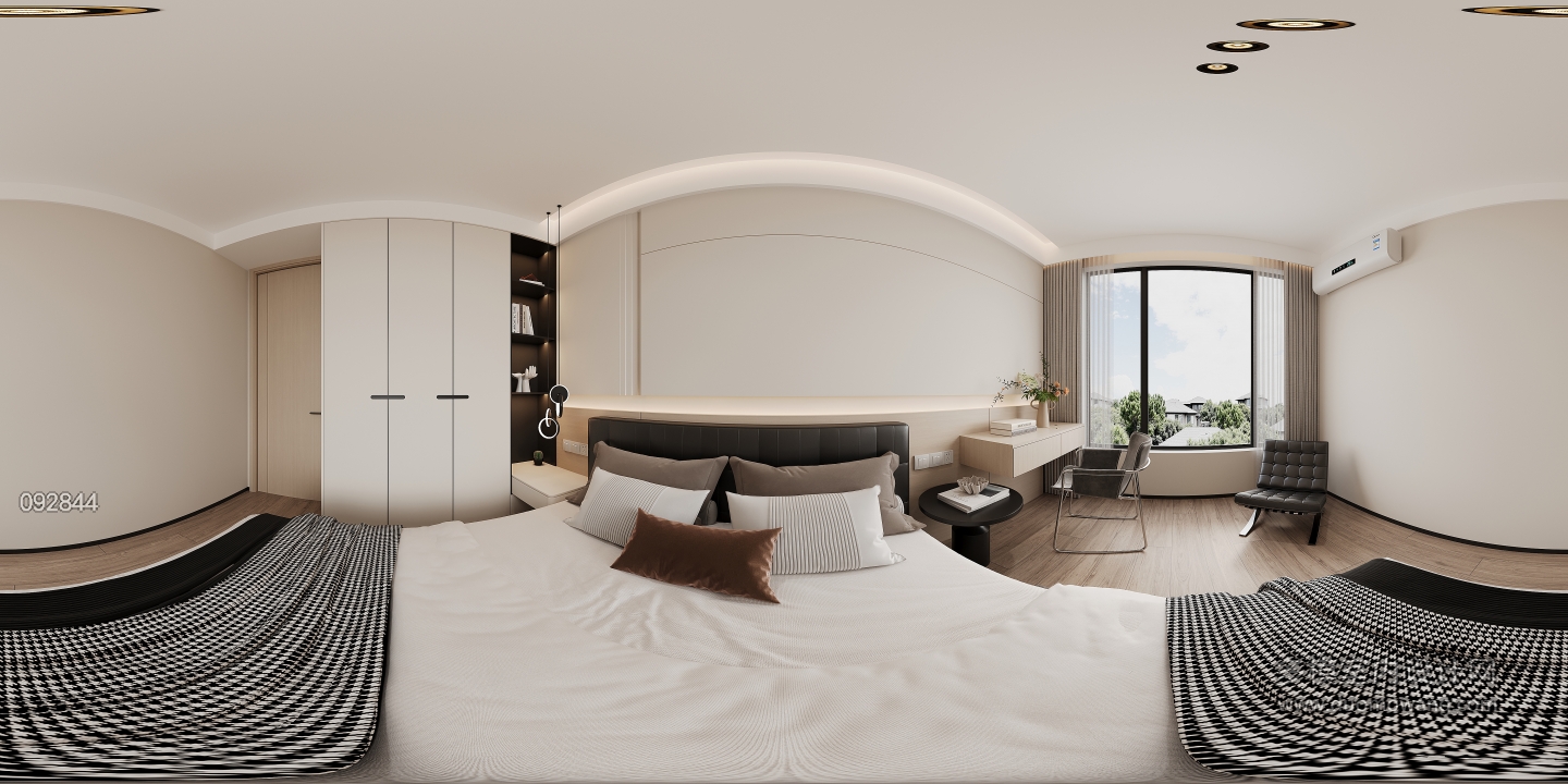 现代二楼卧室2全景