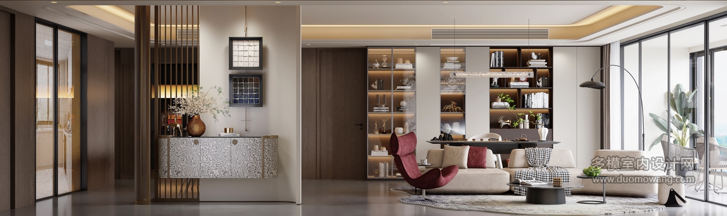 现代客餐厅广角