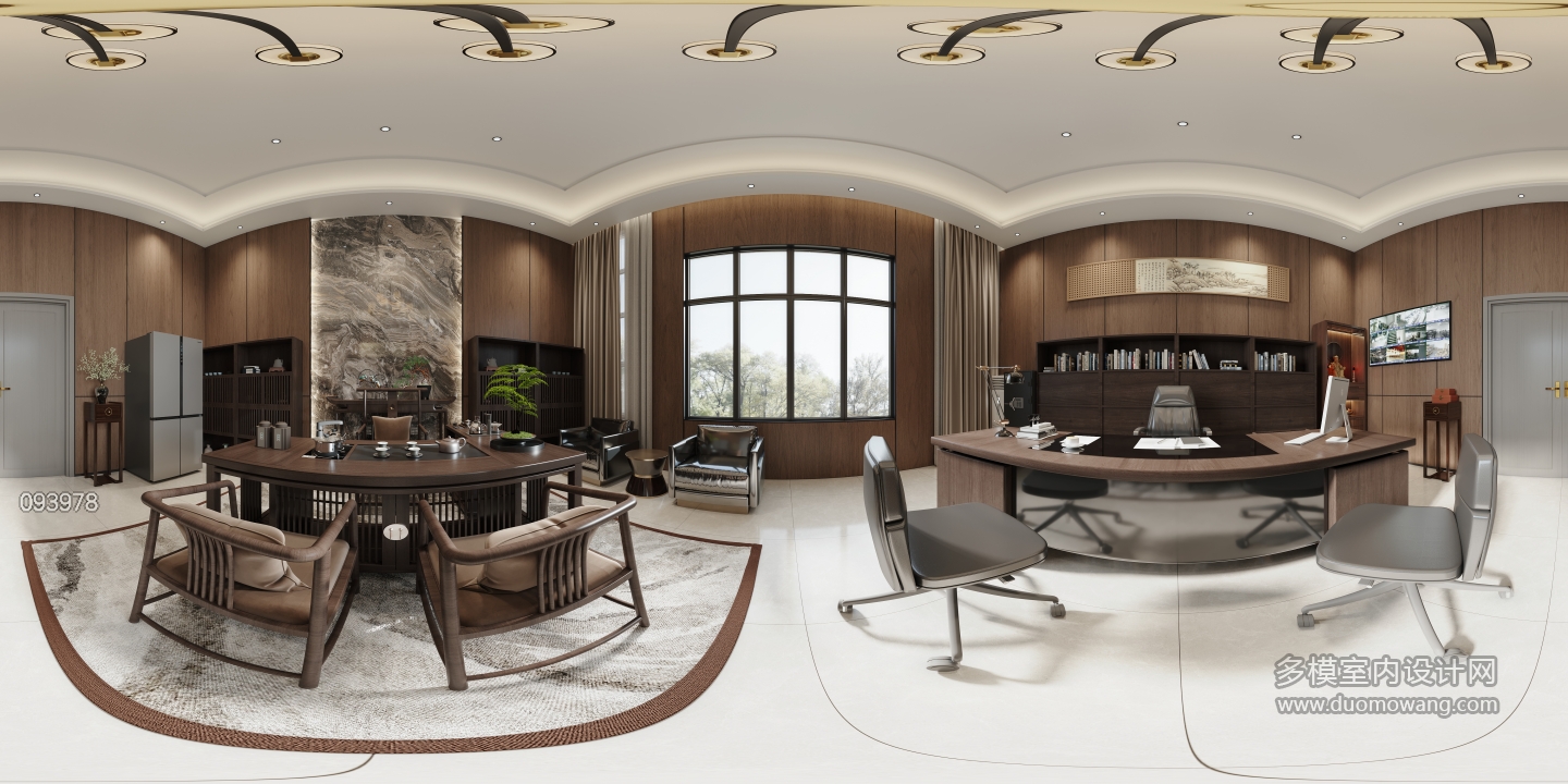 新中式办公室全景