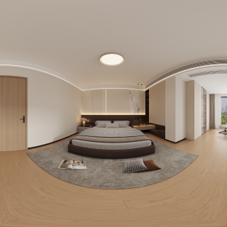 现代二楼主卧全景