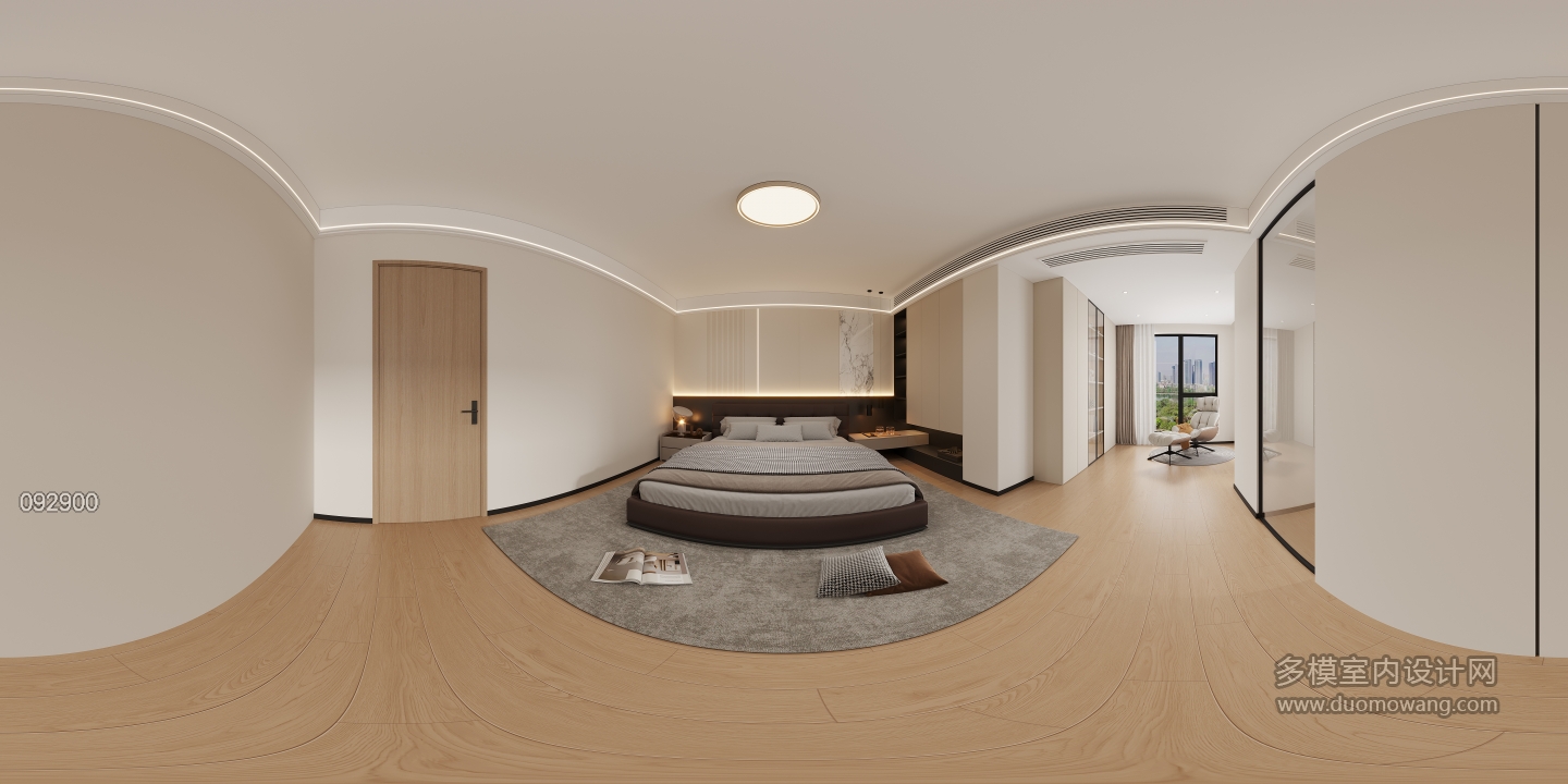 现代二楼主卧全景