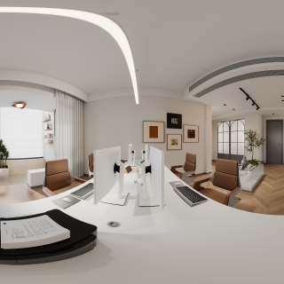 现代办公室办公室全景