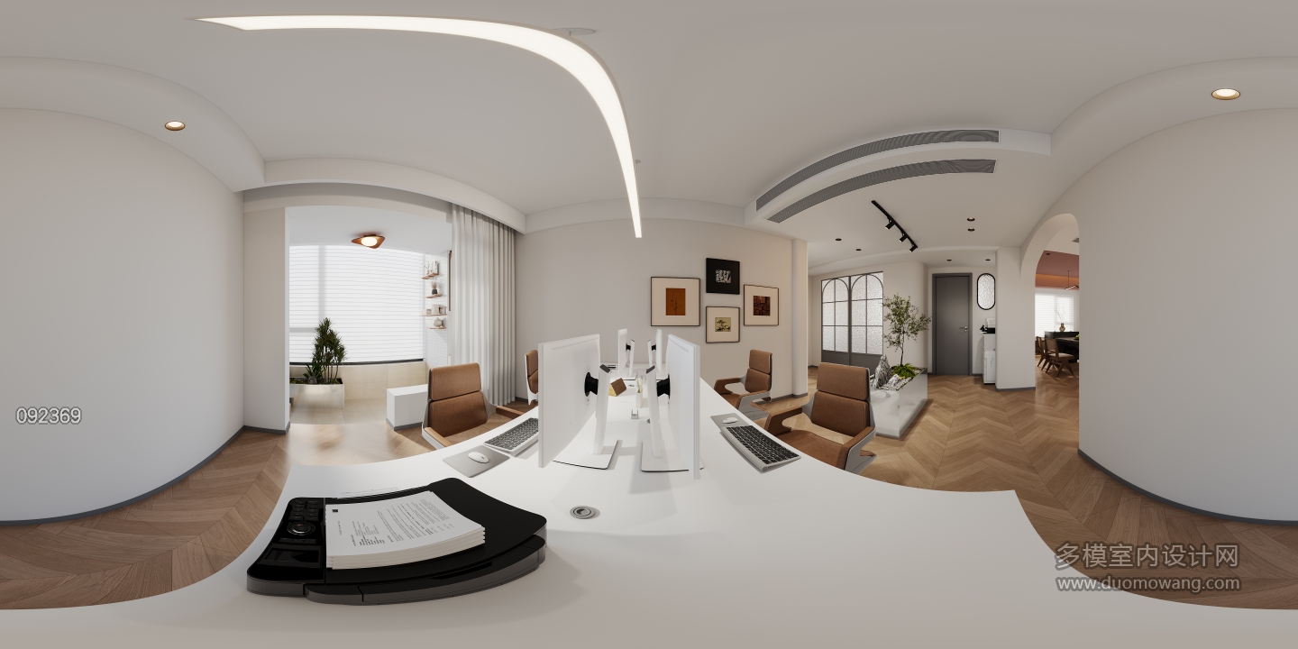 现代办公室办公室全景