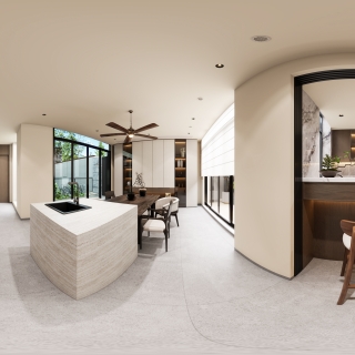 新中式一层餐厅全景