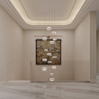 混搭二层楼梯特写