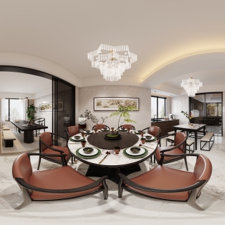 2新中式餐厅全景