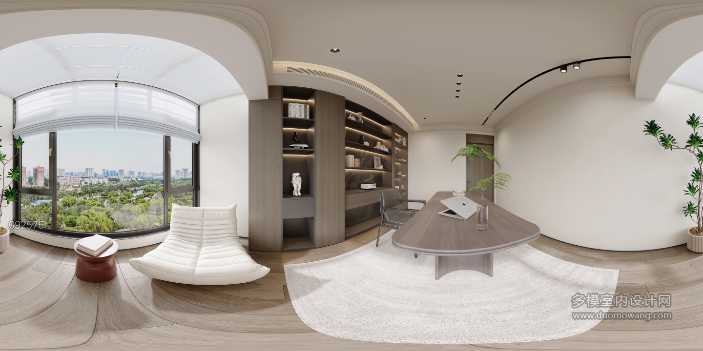 现代二楼书房360