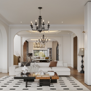 法式-一层客厅特写