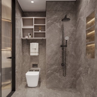 现代3层卫生间特写