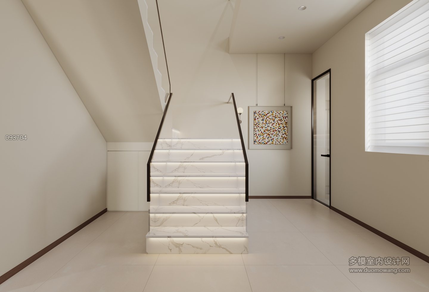 现代奶油一层楼梯