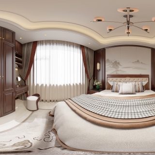 新中式一楼卧室一360