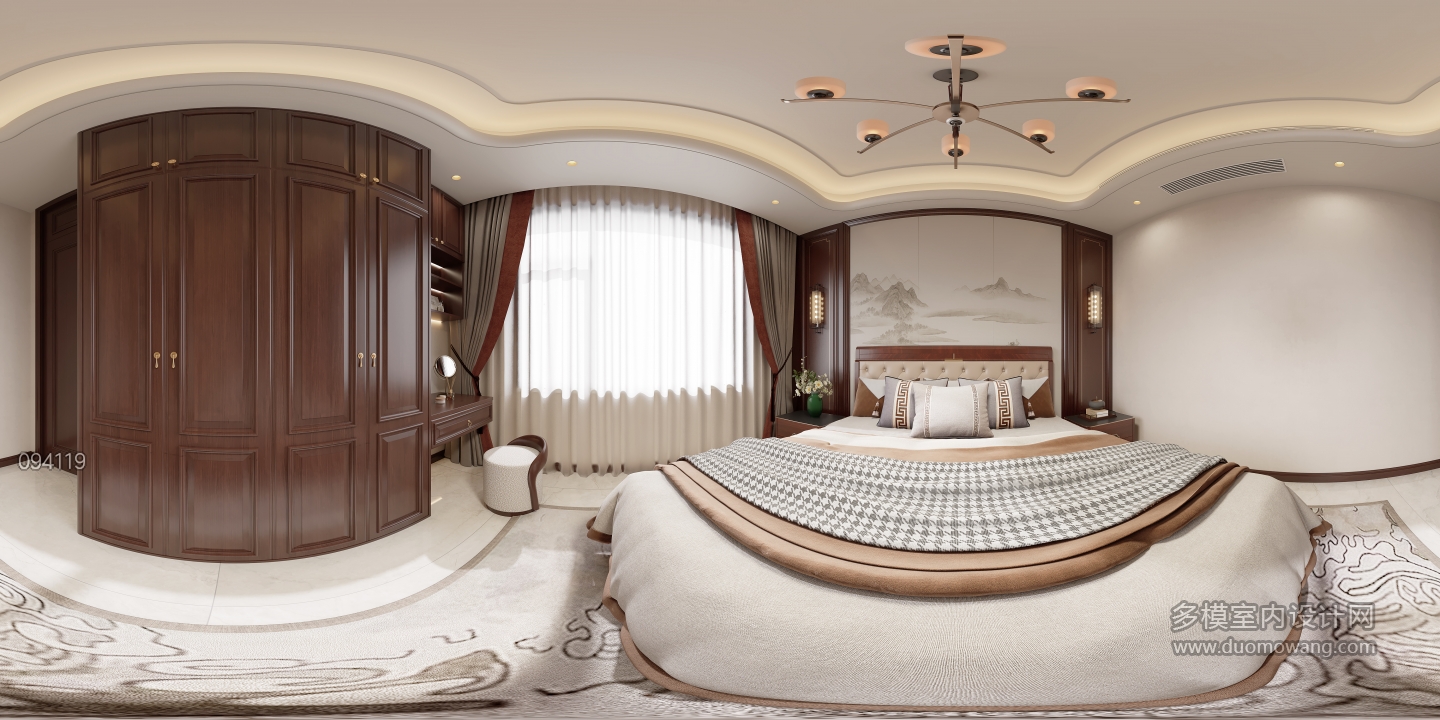 新中式一楼卧室一360