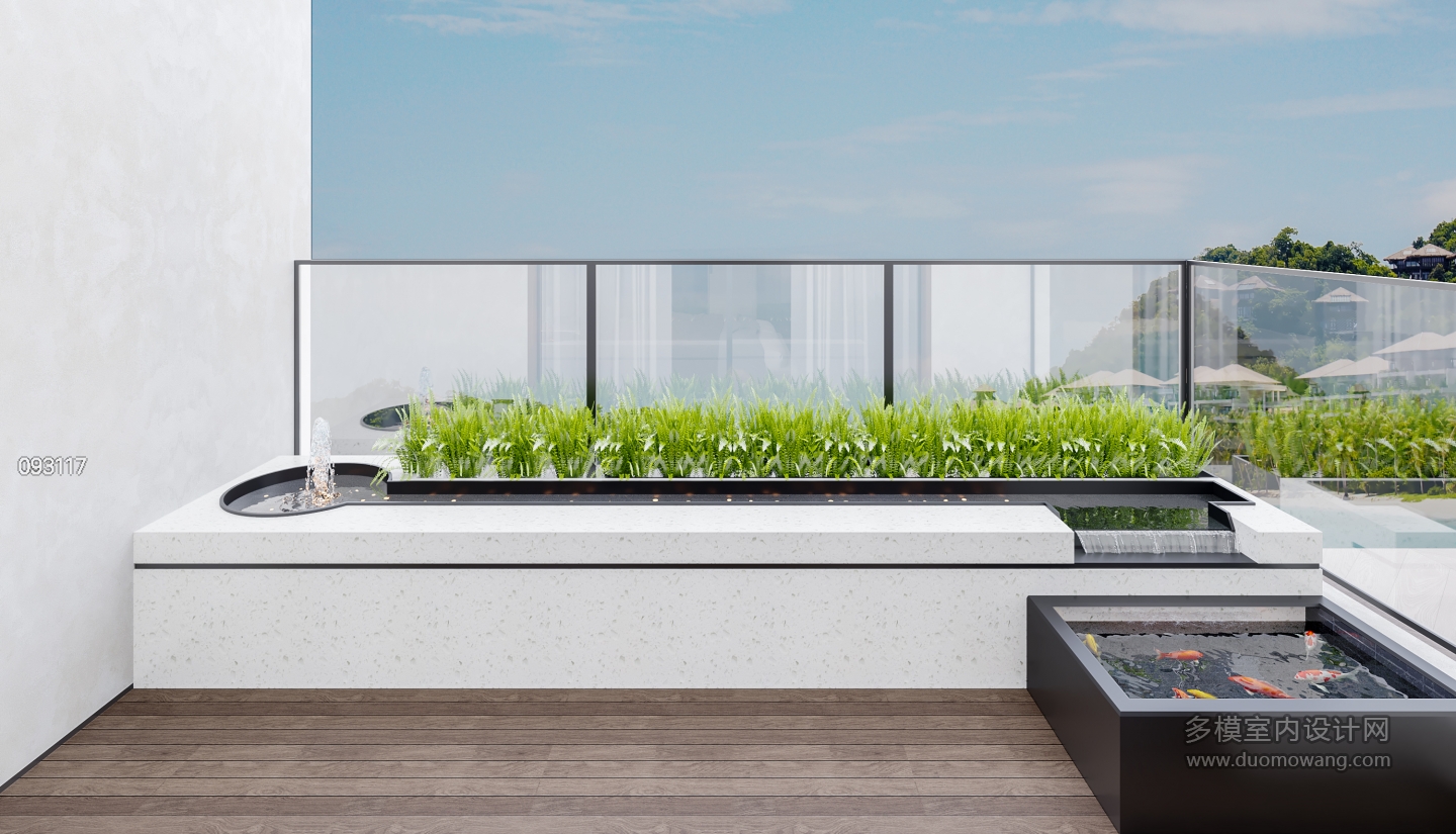 现代阳台特写
