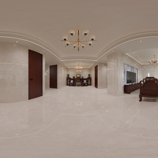 中式一层客厅全景