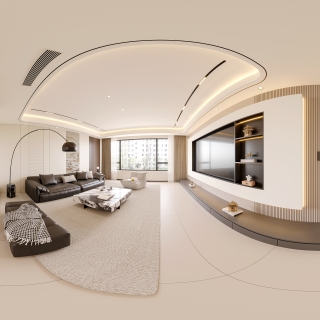 现代新中式客厅360