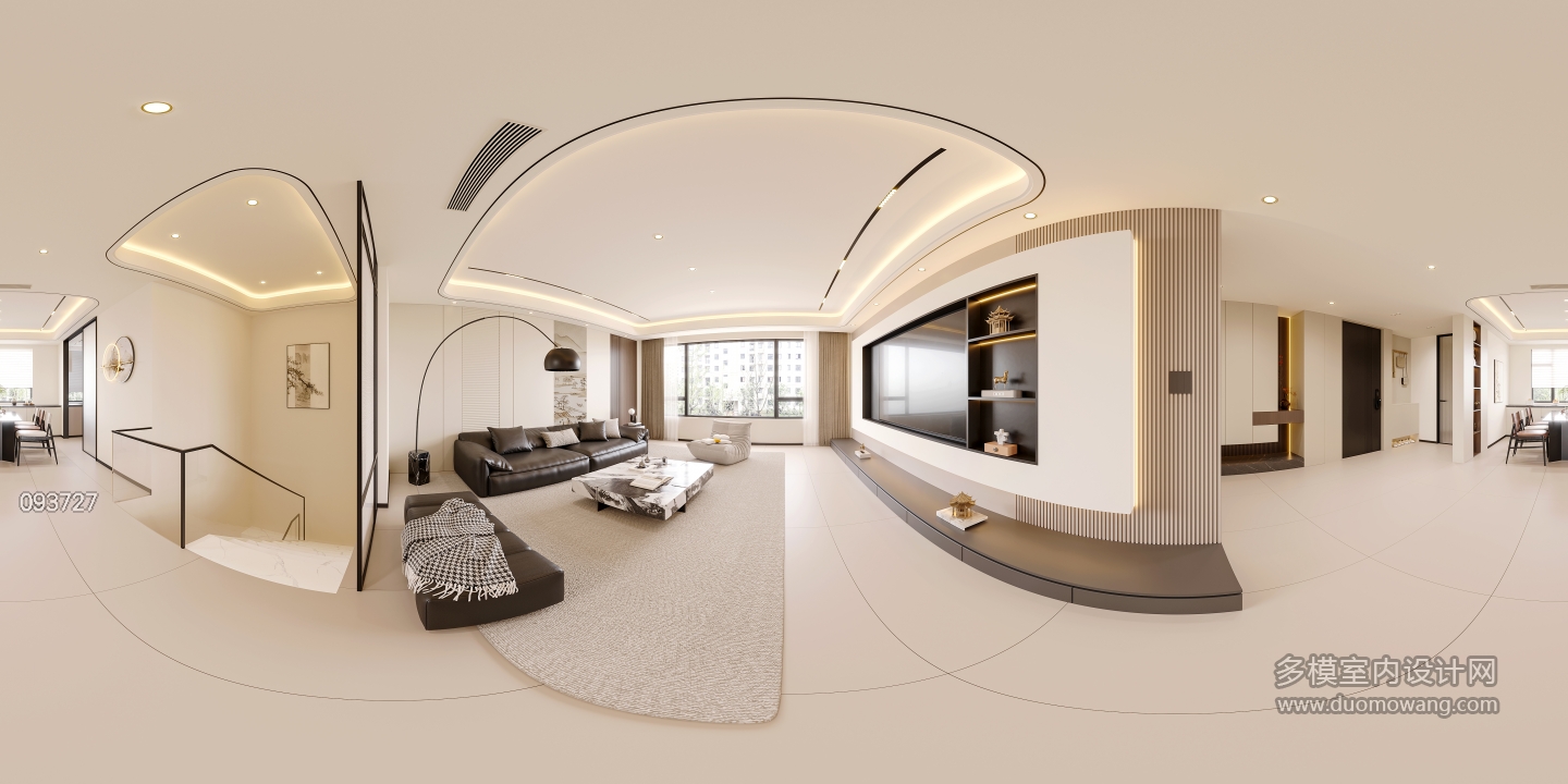 现代新中式客厅360