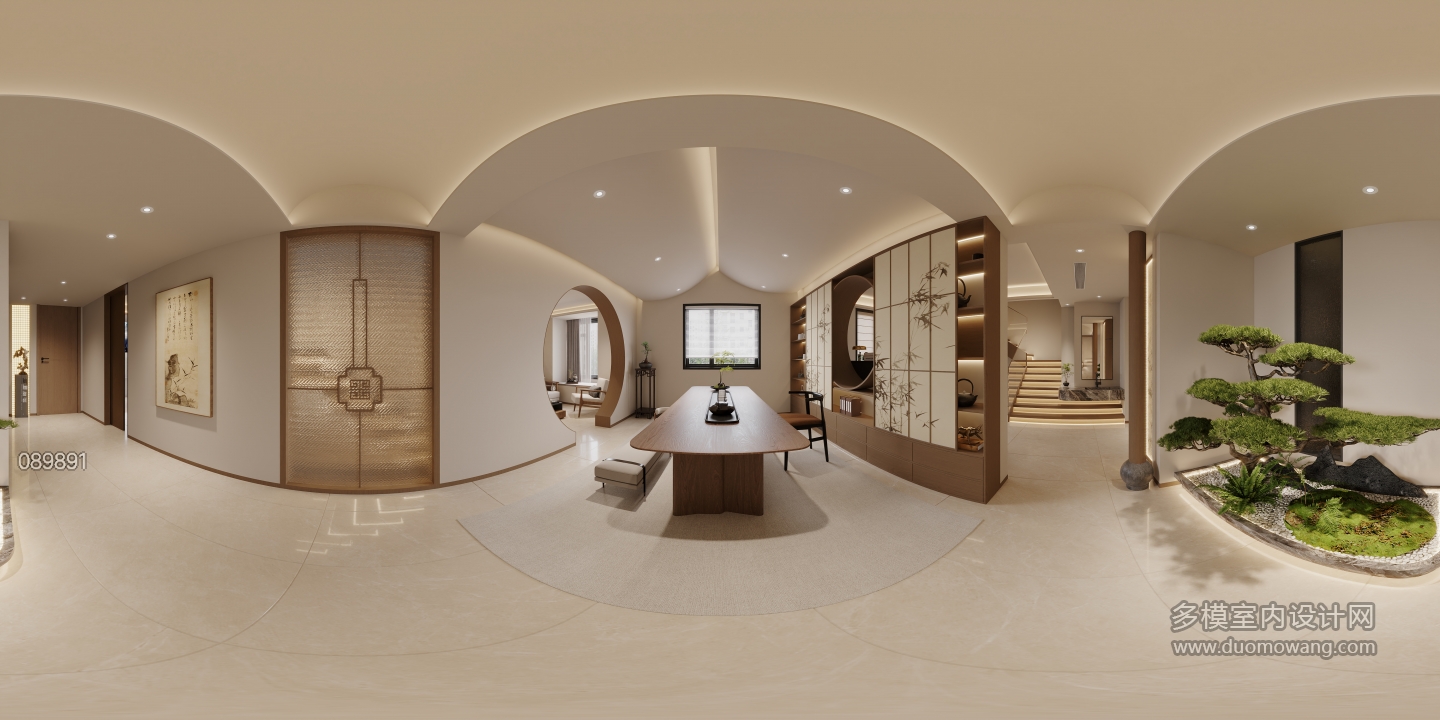 宋式二楼茶室全景