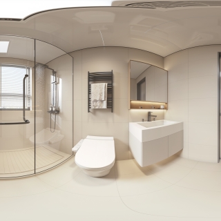 意式极简卫生间全景