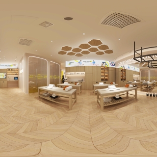 现代健身房全景拉伸区 (1)