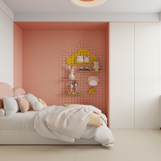 原木奶油风女孩房静态