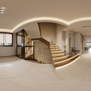 宋式二楼楼梯间全景