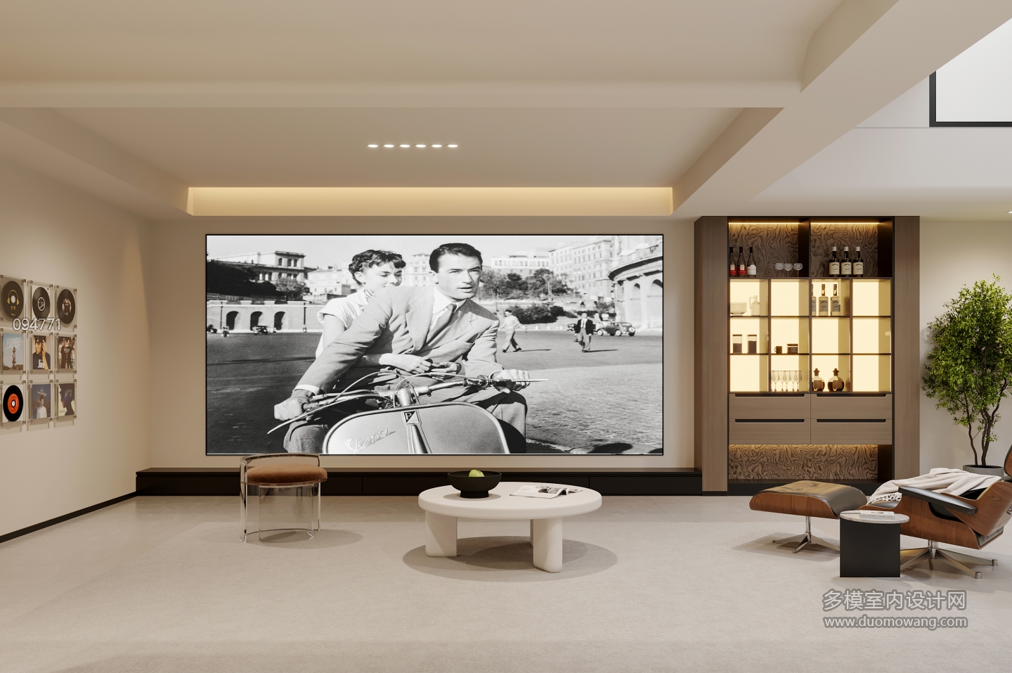 意式负二电视墙