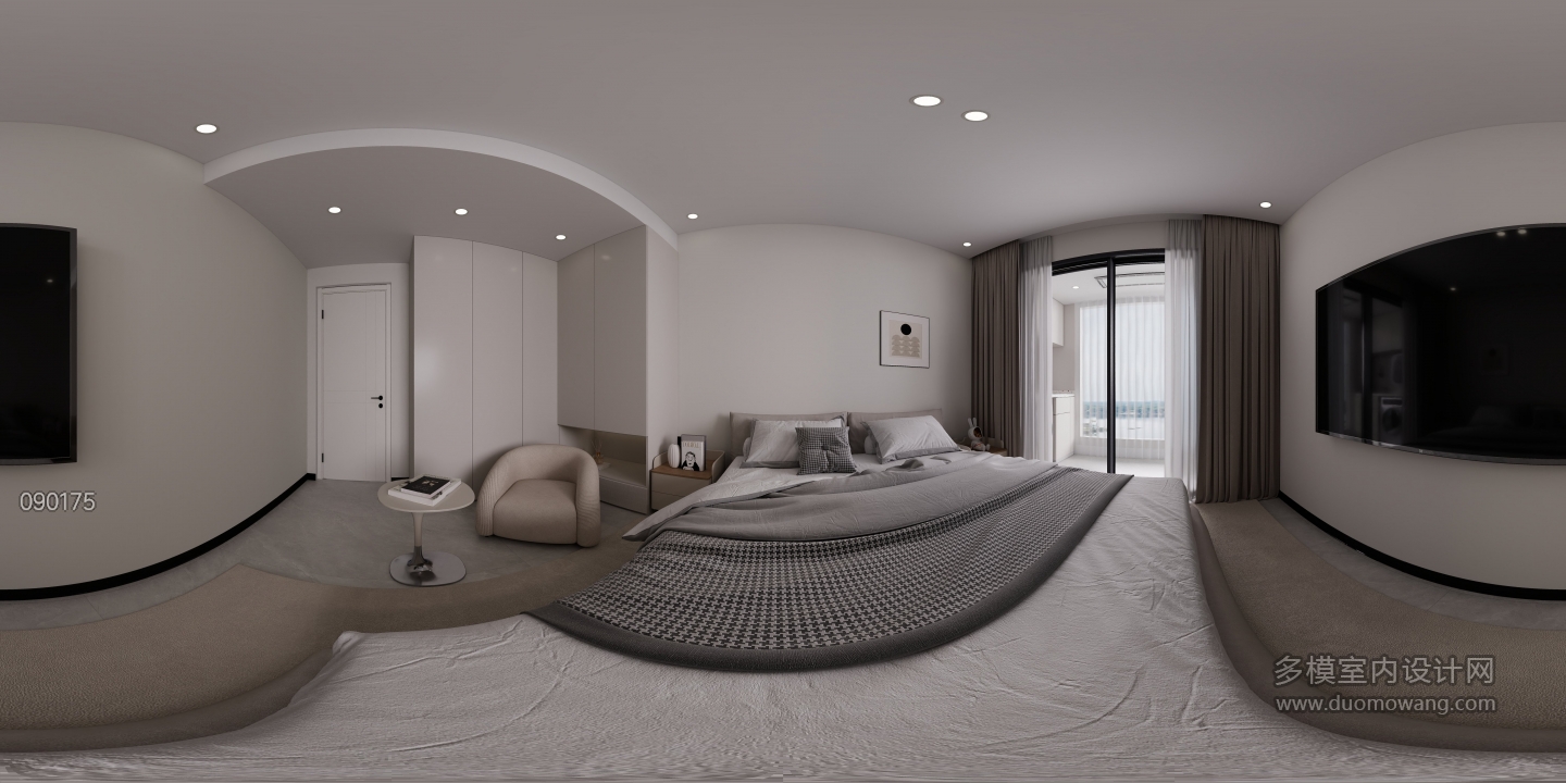 现代黑白灰次卧1