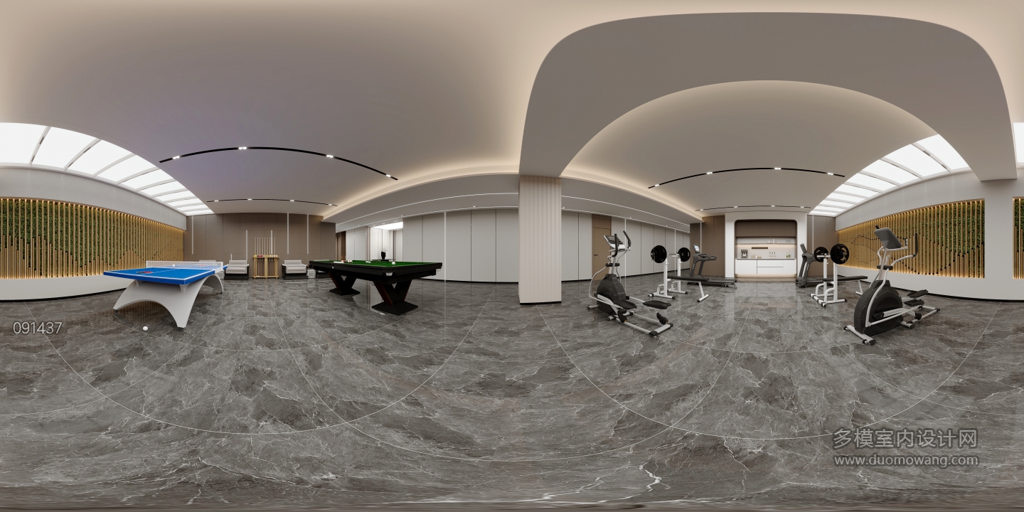 现代地下一层健身房