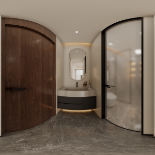 现代四层次卧干区全景