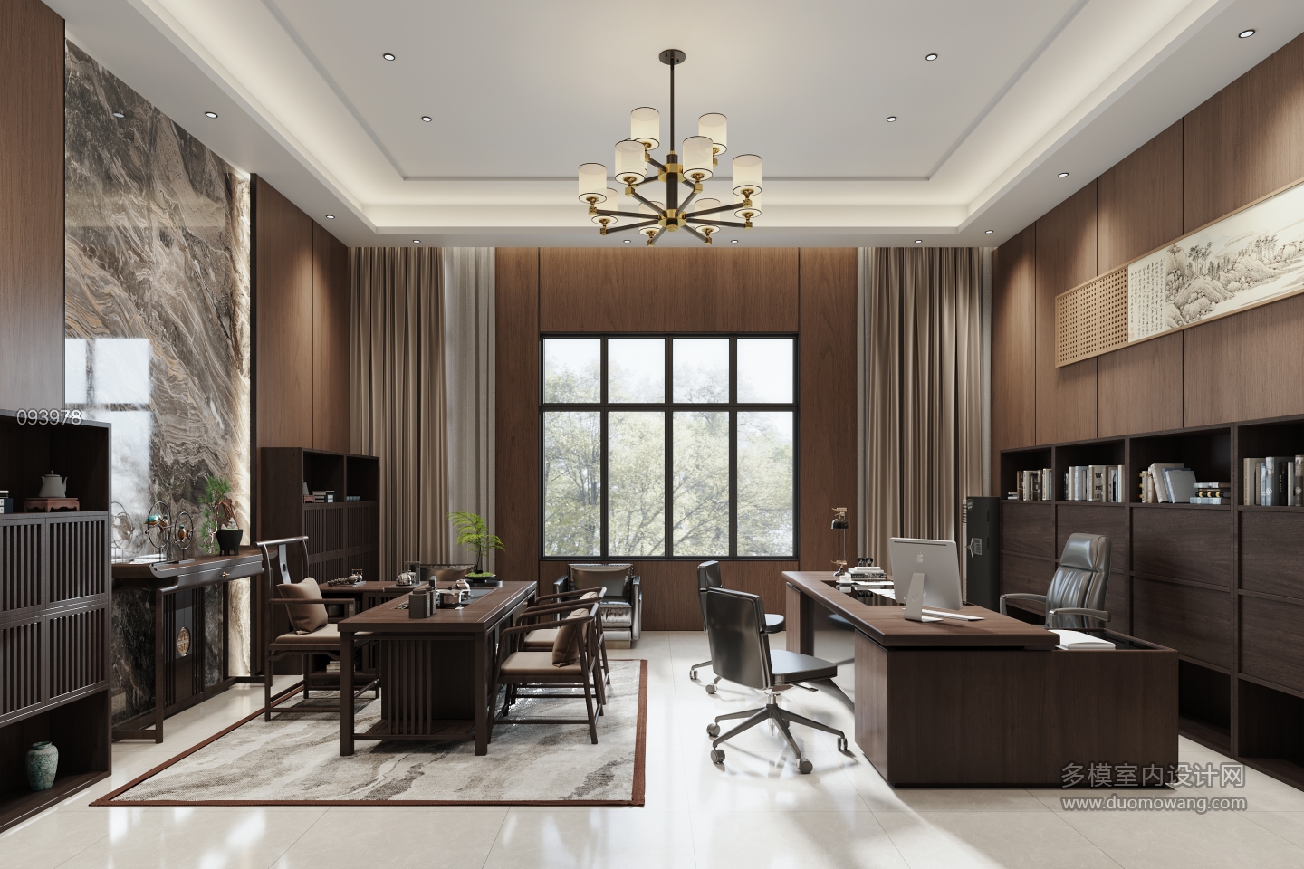 新中式办公室特写