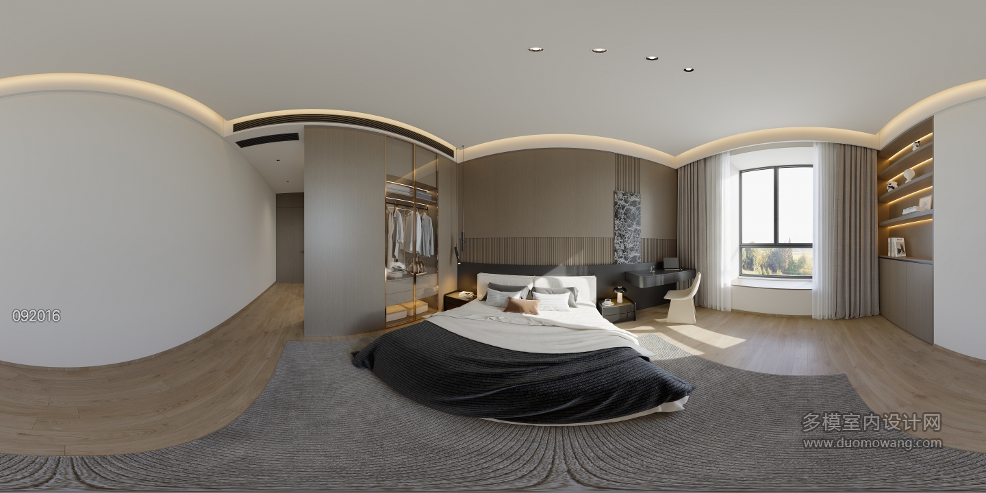 现代卧室全景