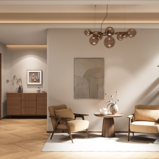 原木二层楼梯间