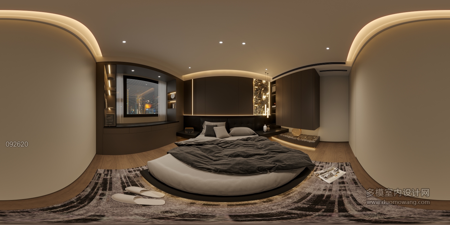 现代主人房全景