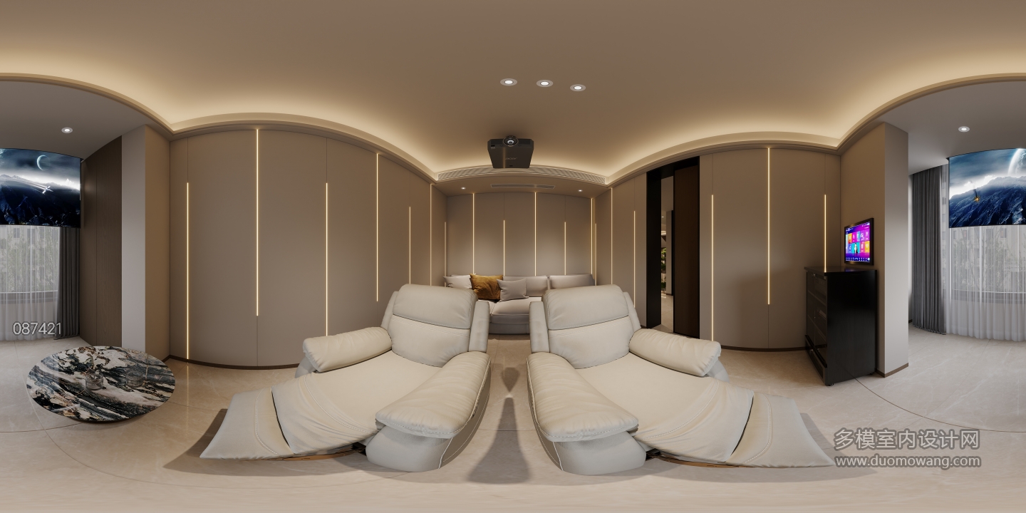 宋式二楼影音室全景