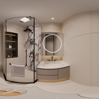 现代房间三卫生间360