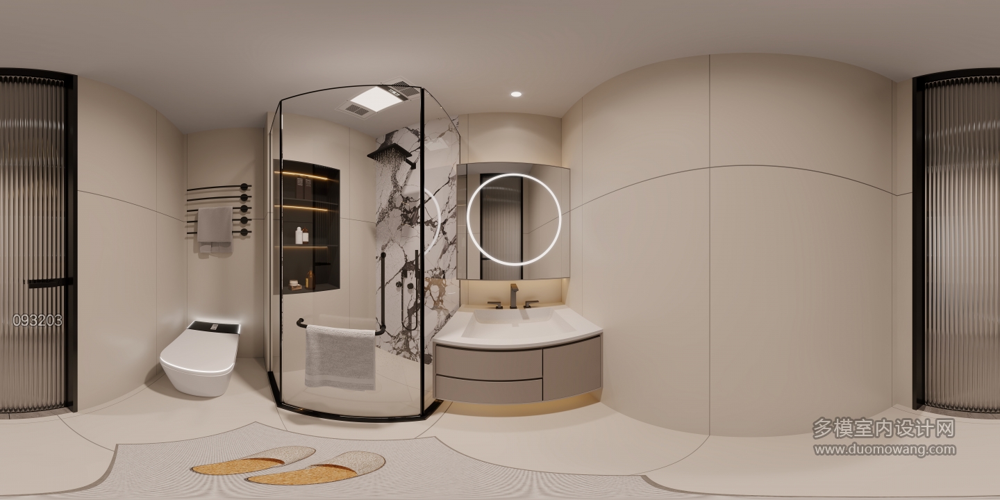 现代房间三卫生间360