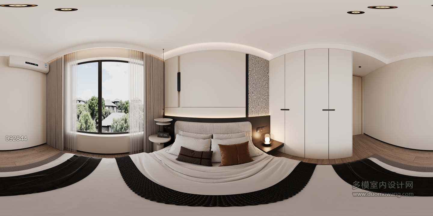 现代一楼卧室1全景