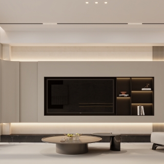 现代一层电视背景特写