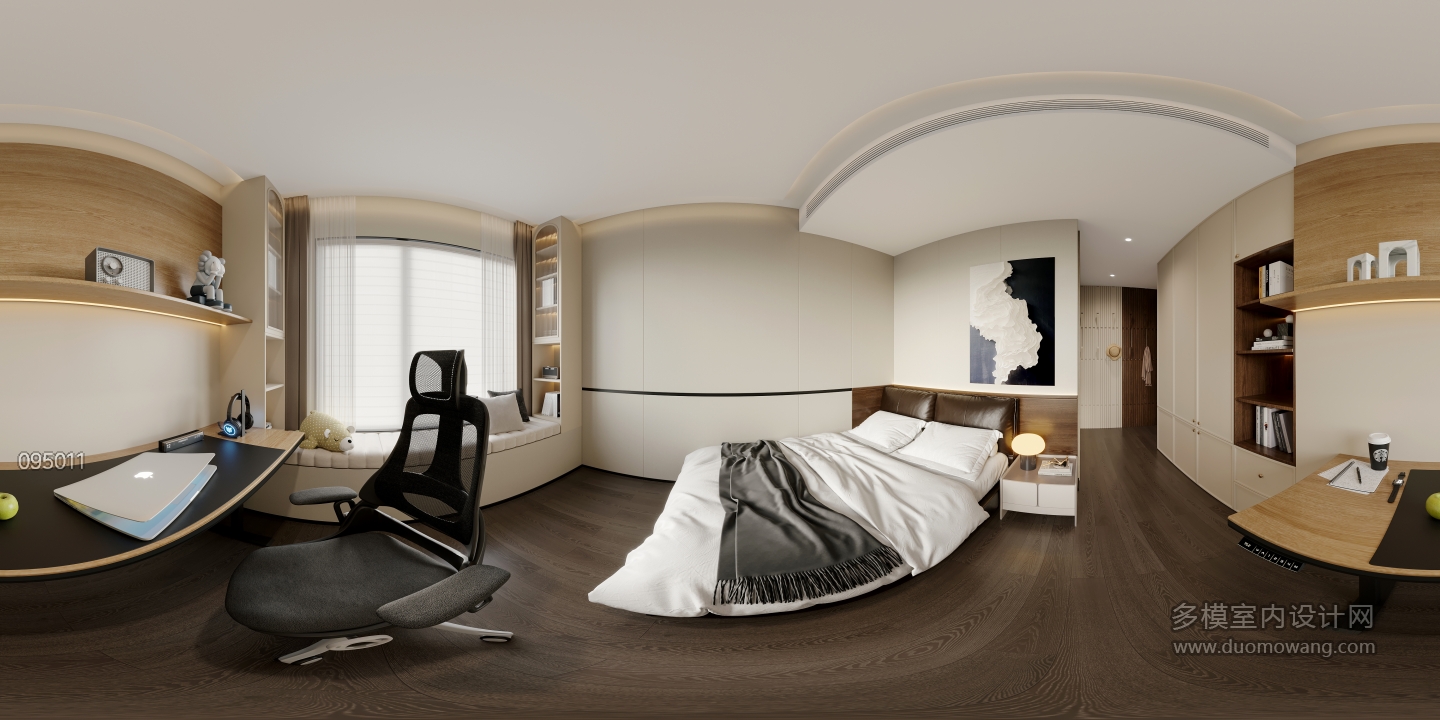 现代中古一层南次卧全景