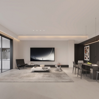 现代客厅电视墙