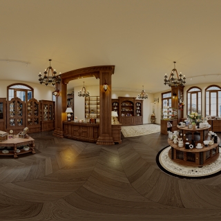 复古风店铺全景