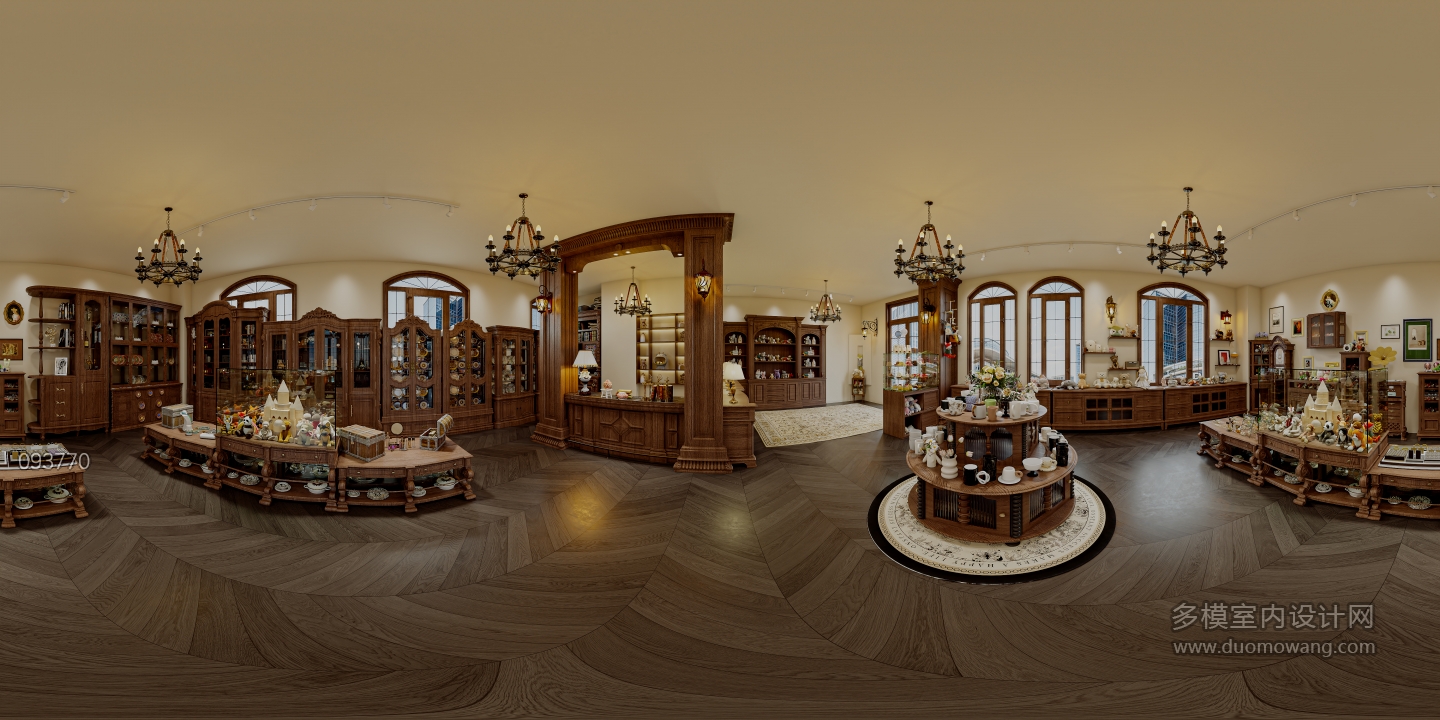 复古风店铺全景