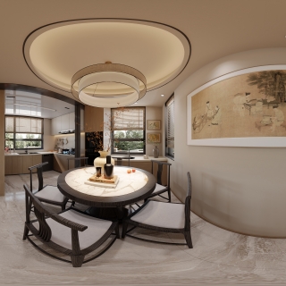 新中式一楼餐厅全景